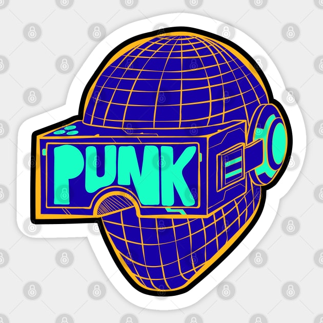 Virtual reality punk headset Sticker by Alcano